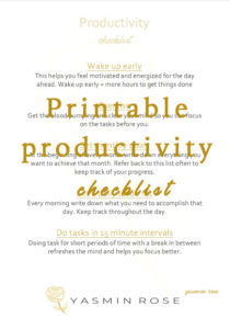 printable productivity checklist